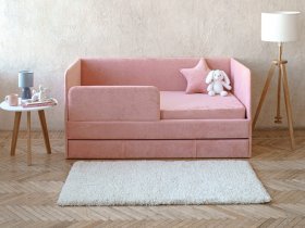Диван-кровать Happy (коралловый) в Новолуговом - novolugovoe.mebel-nsk.ru | фото