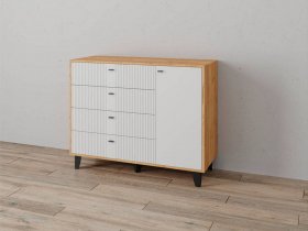 Комод «Катрин-13» (дуб крафт золотой/карбон фарфор) в Новолуговом - novolugovoe.mebel-nsk.ru | фото