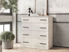 Комод Стандарт-6 NEW (дуб крафт белый) в Новолуговом - novolugovoe.mebel-nsk.ru | фото