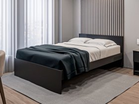 Кровать двуспальная 1,4м Бруклин СБ-3353 (диамант серый) в Новолуговом - novolugovoe.mebel-nsk.ru | фото