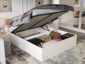 Кровать двуспальная 1,6 м Венеция КРМП-160 с подъемным механизмом в Новолуговом - novolugovoe.mebel-nsk.ru | фото