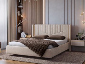 Кровать двуспальная 1,6м Диор (кашемир суфле (велюр)) в Новолуговом - novolugovoe.mebel-nsk.ru | фото