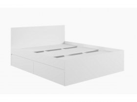 Кровать двуспальная с ящиками 1,6м Мадера-М1600 (белый) в Новолуговом - novolugovoe.mebel-nsk.ru | фото