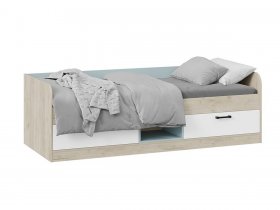 Кровать комбинированная «Оливер» Тип 1 401.003.000 (дуб крафт серый/белый/серо-голубой) в Новолуговом - novolugovoe.mebel-nsk.ru | фото
