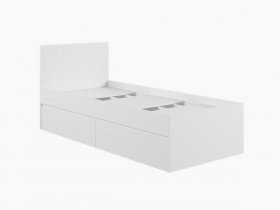 Кровать односпальная с ящиками 0,9м Мадера-М900 (белый) в Новолуговом - novolugovoe.mebel-nsk.ru | фото