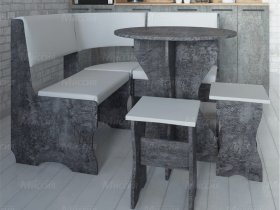Кухонный уголок Лотос  (цемент темный к/з White) в Новолуговом - novolugovoe.mebel-nsk.ru | фото