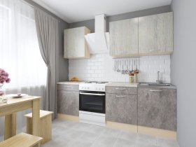 Модульная кухня Йота (пикард/цемент) в Новолуговом - novolugovoe.mebel-nsk.ru | фото