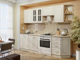 Модульная кухня Классика-1 (дуб молочный) в Новолуговом - novolugovoe.mebel-nsk.ru | фото