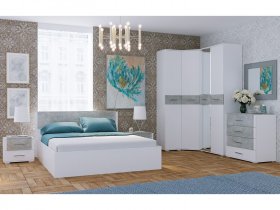 Модульная спальня Бьянка (белый/бетон) в Новолуговом - novolugovoe.mebel-nsk.ru | фото