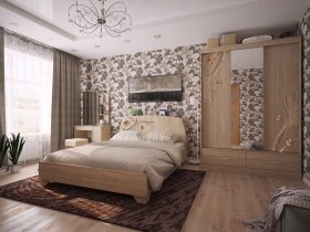 Модульная спальня Виктория-1 (дуб сонома) в Новолуговом - novolugovoe.mebel-nsk.ru | фото
