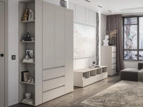 Модульная стенка Люмо (кашемир) в Новолуговом - novolugovoe.mebel-nsk.ru | фото
