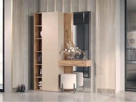 Прихожая Ева (кашемир/дуб вотан) в Новолуговом - novolugovoe.mebel-nsk.ru | фото