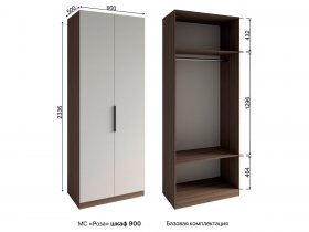 Шкаф 900 Роза (орех франклин карамельный/бежевый скин) в Новолуговом - novolugovoe.mebel-nsk.ru | фото