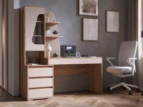 Стол компьютерный Пифагор (дуб вотан/кашемир) в Новолуговом - novolugovoe.mebel-nsk.ru | фото