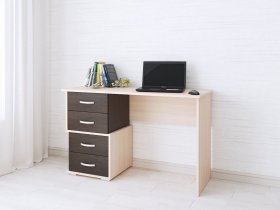 Стол письменный Сити-2 (венге/дуб молочный) в Новолуговом - novolugovoe.mebel-nsk.ru | фото