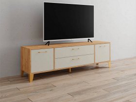Тумба под ТВ Парус-13 (дуб крафт золотой/кашемир) в Новолуговом - novolugovoe.mebel-nsk.ru | фото
