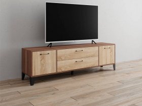 Тумба под ТВ Парус-13 (ясень шимо темный/дуб сонома) в Новолуговом - novolugovoe.mebel-nsk.ru | фото