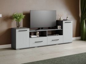 Тумба под ТВ Парус-2 (графит серый/серый камень) в Новолуговом - novolugovoe.mebel-nsk.ru | фото
